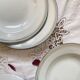 11 antique porcelain soup plates from the Couleuvre factory
