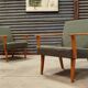 Pair of green Armchairs Tatra 1960