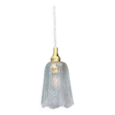 Vintage art deco frosted glass tulip pendant light