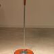 Modernist floor lamp in teak, chrome metal, opaline, Czechoslovakia 60s