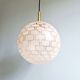 Suspension Space Age in brass and textured glass, 1970s