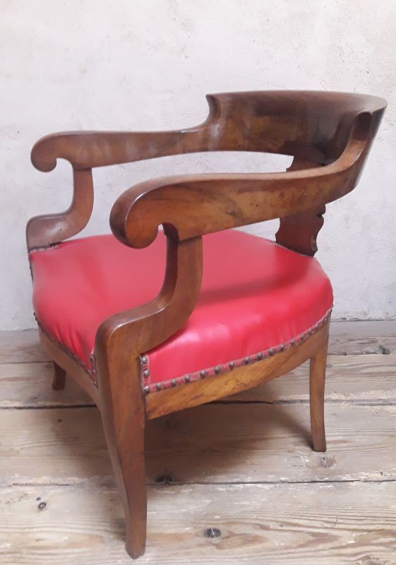 19th century solid walnut office chair