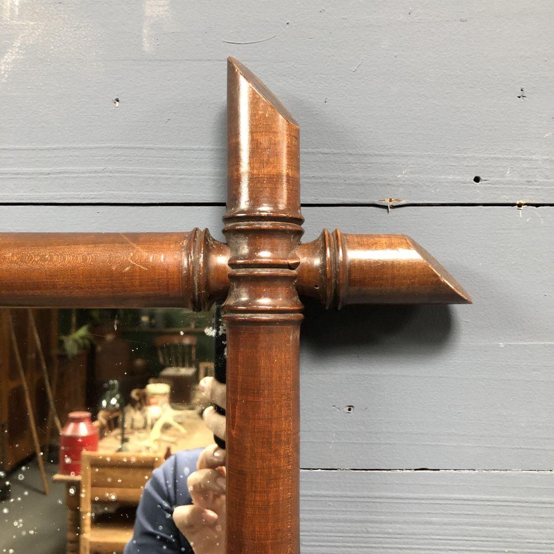 Bamboo faux mirror with dark brown frame 81x63cm