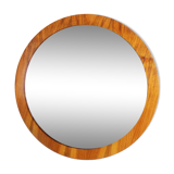 Round Scandinavian teak mirror - 58cm