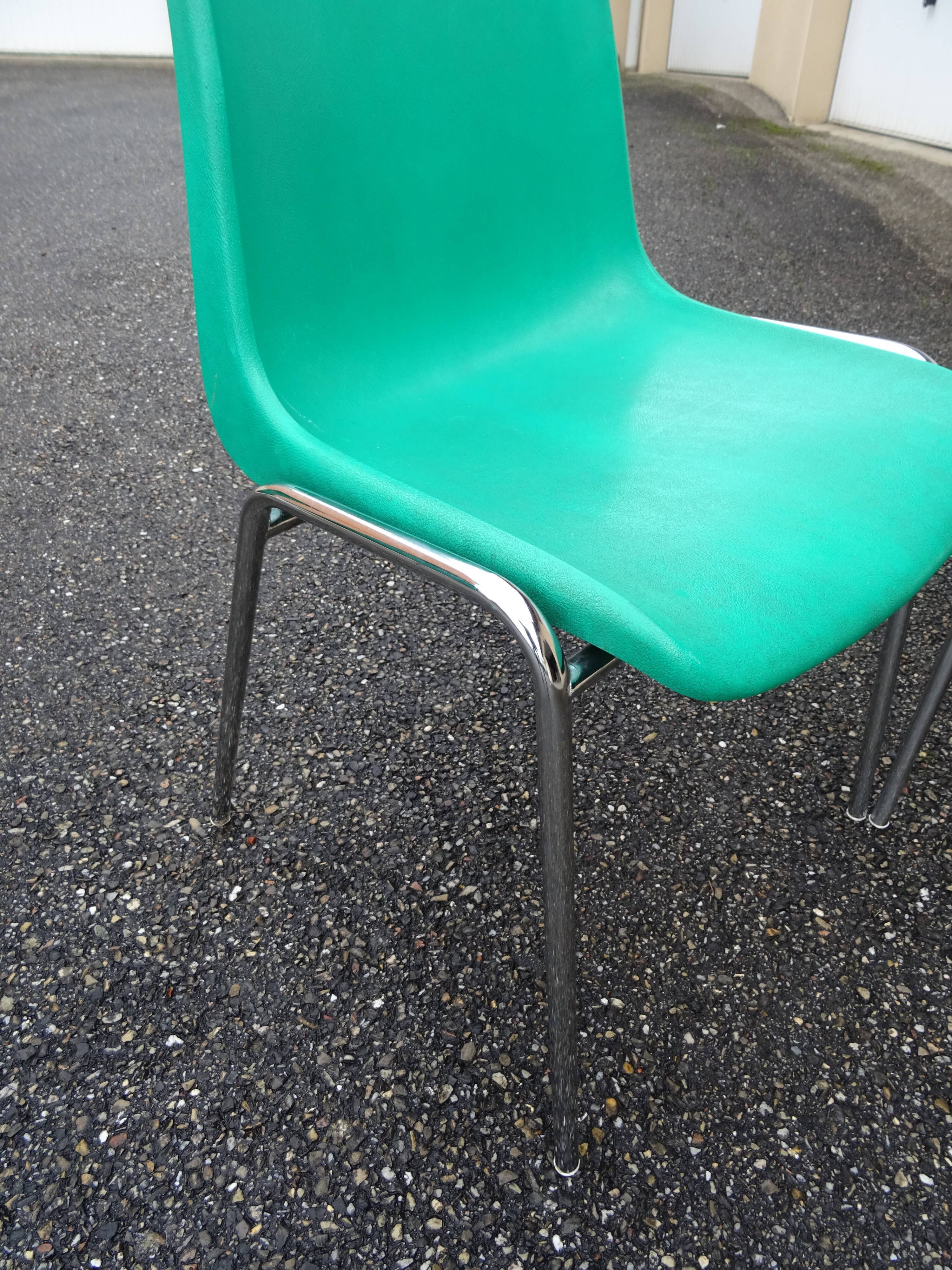 Série de 4 chaises vintage signées design italien années 70