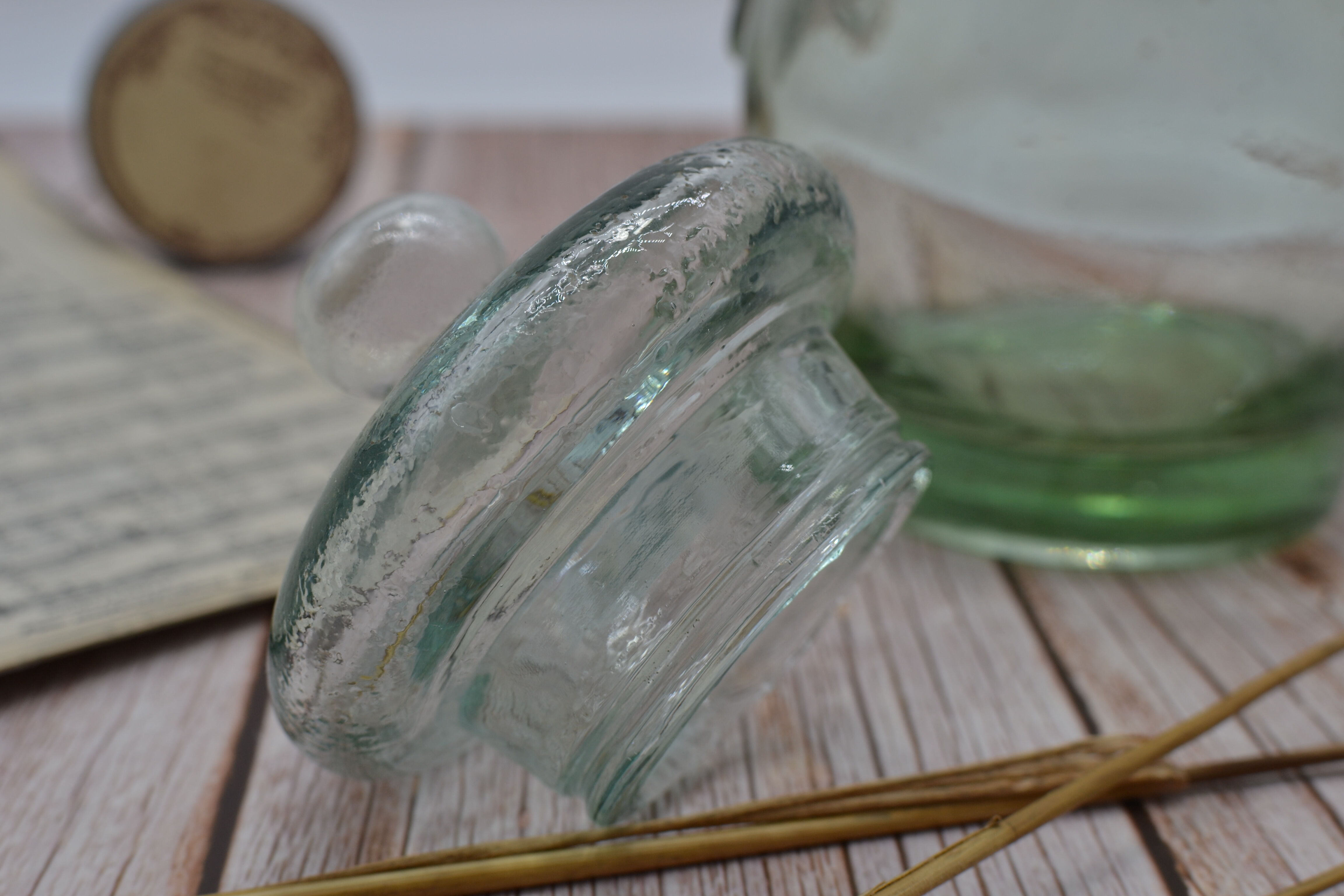 Old jar made of thick glass