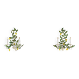 Pairs of lemon tree wall lights in painted sheet metal
