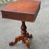 Solid wood corner side table with drawer