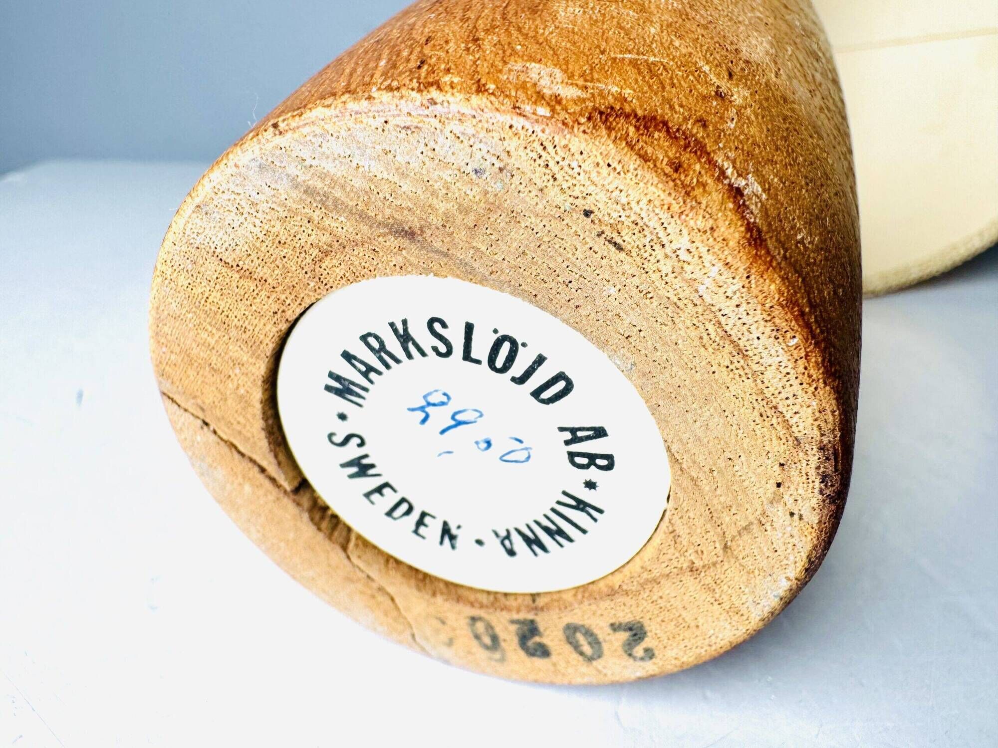 Model 2020 Cylindrical Desk Lamp In Wood By Markslojd Ab, Sweden 1960S
