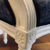 Médaillon Bleu Chiné Blanc  Epoque XIXe Restauré Traditionnellement