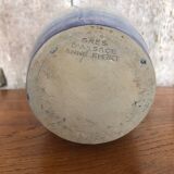 Ancien vase alsacien en grès gris bleuté et décor de fleurs, Anne Ehret