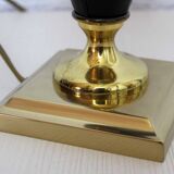 Pied de lampe de table Le Dauphin cuir et laiton