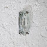 Crystal and steel wall light, Italy, 1960s.