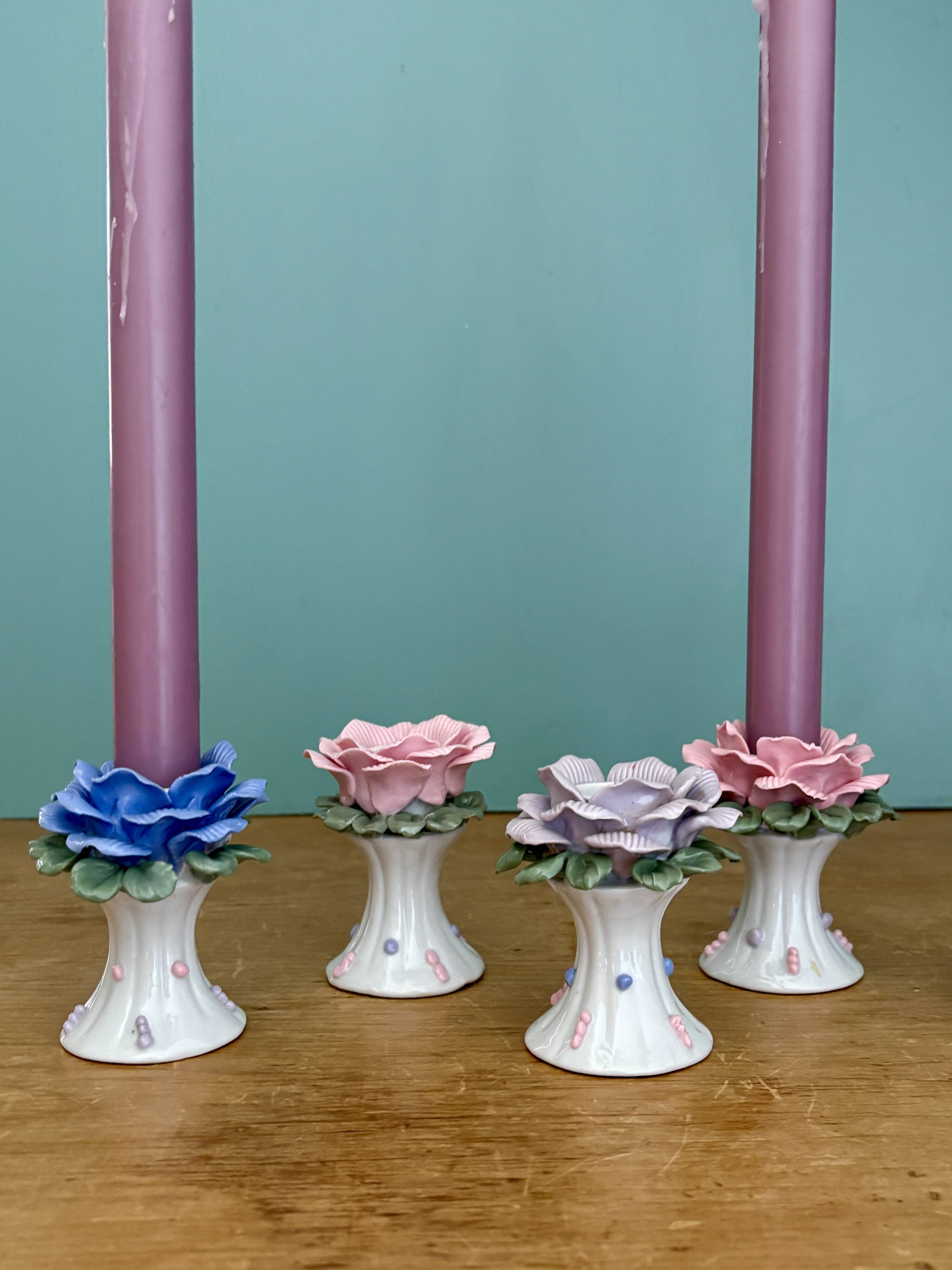 Set of 6 vintage ceramic candle holders