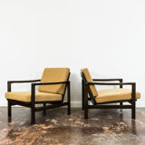 Paire de fauteuils orange B-7522 restaurés par Zenon Bączyk années 1960