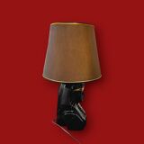 Vintage sphinx lamp in glazed ceramic – Hollywood Regency style