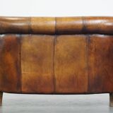 Vintage sheep leather 2 seater sofa with patina