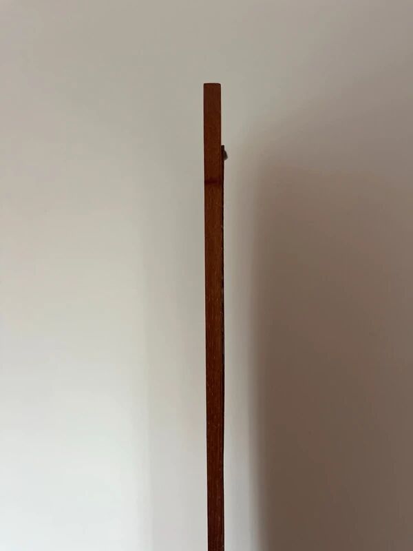 Vintage Danish teak mirror with a rounded back.