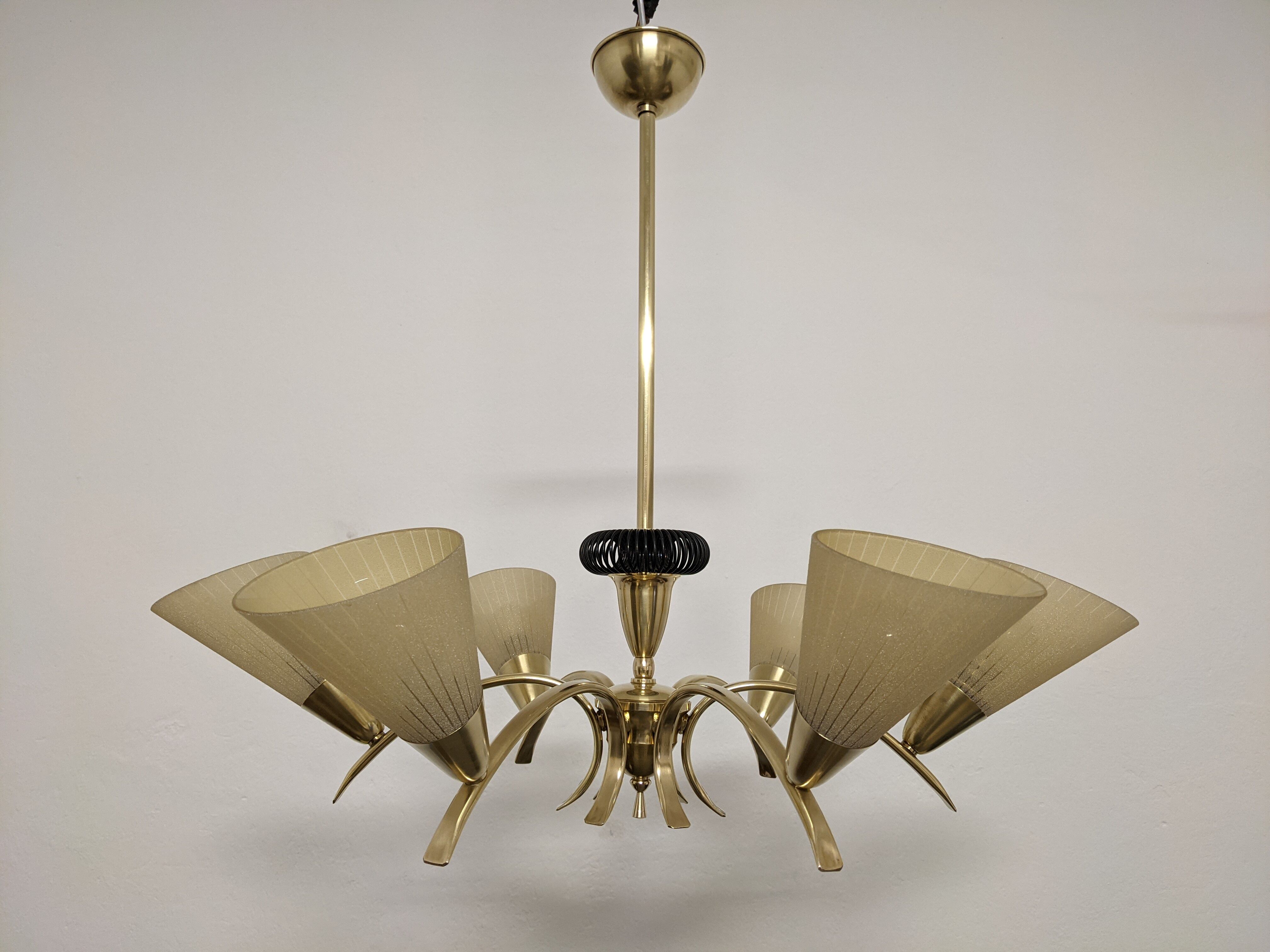 Brass chandelier from the 50s/60s