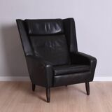 Scandinavian leather armchair, 1960s