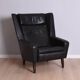 Scandinavian leather armchair, 1960s