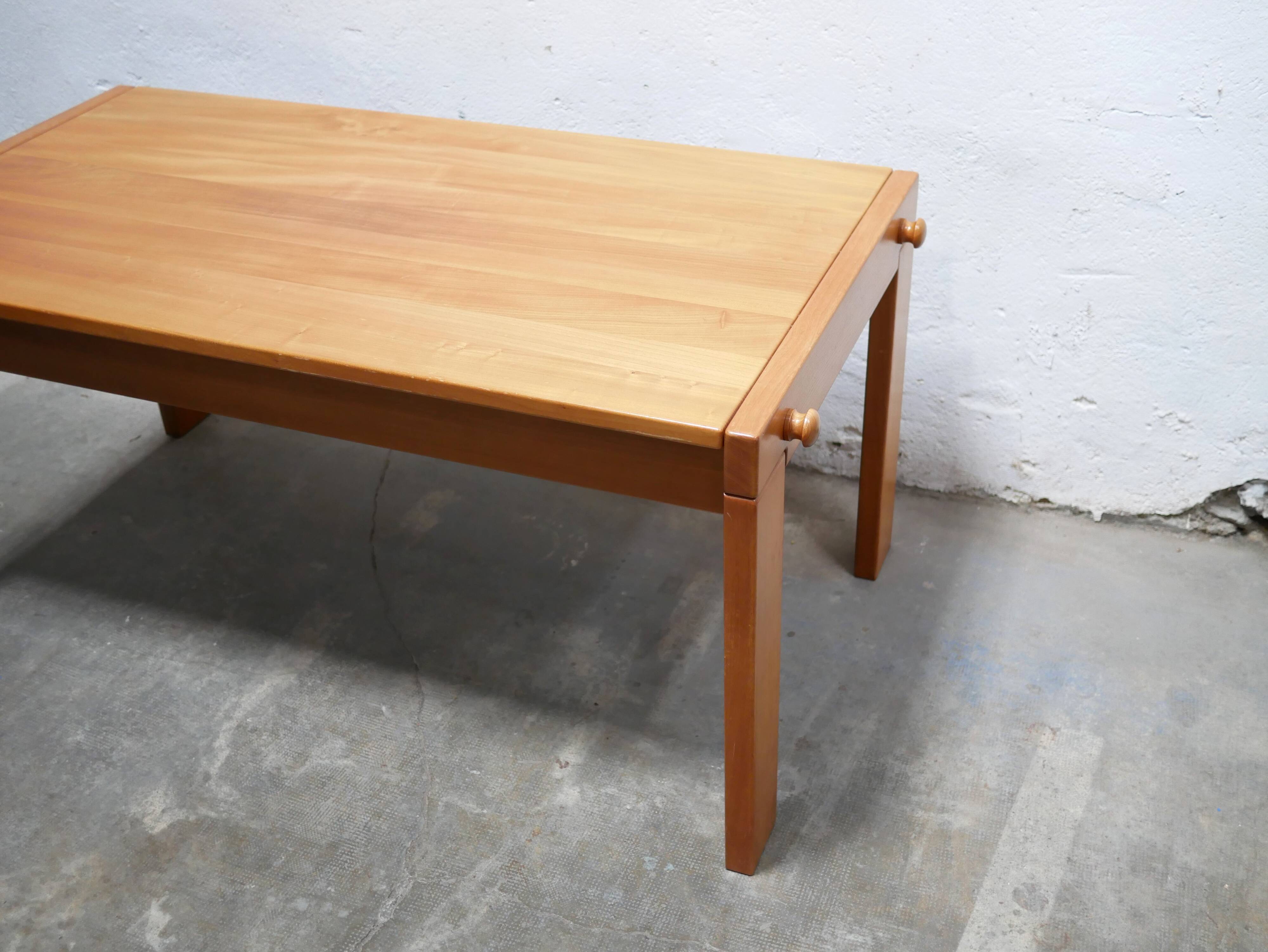 Vintage elm dining table by Maison Regain