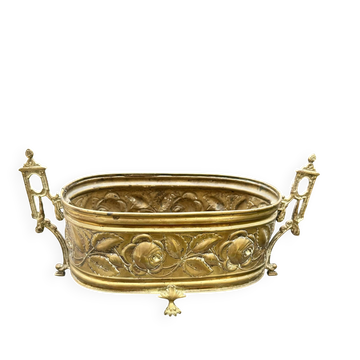 Grande jardinière en laiton Art Déco