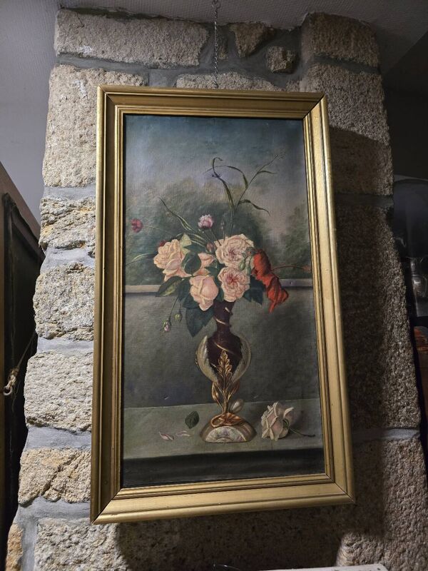 Huile sur toile au bouquet