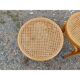 3 tabourets bois et cannage