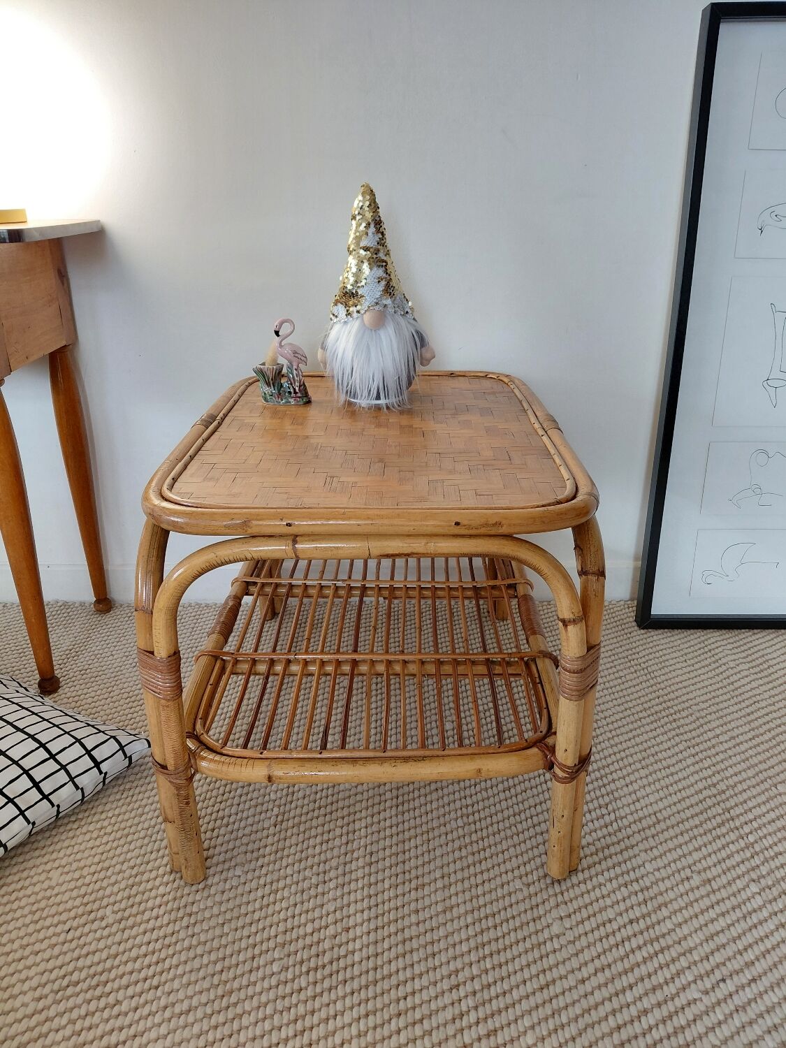 Vintage rattan coffee table