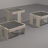 Gianfranco Frattini stacking tables for Cassina – original off-white lacquer