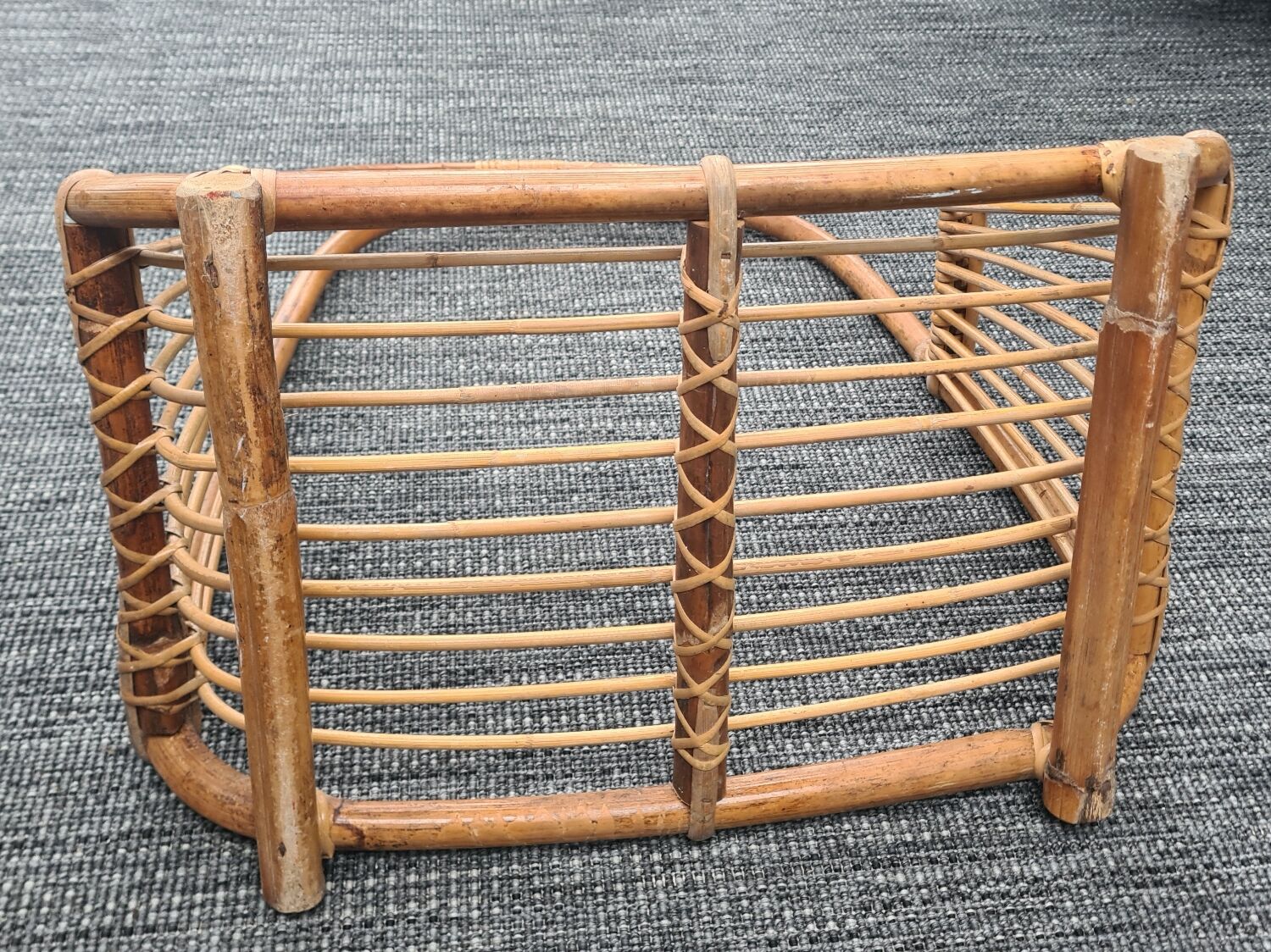 Rattan log holder: vintage
