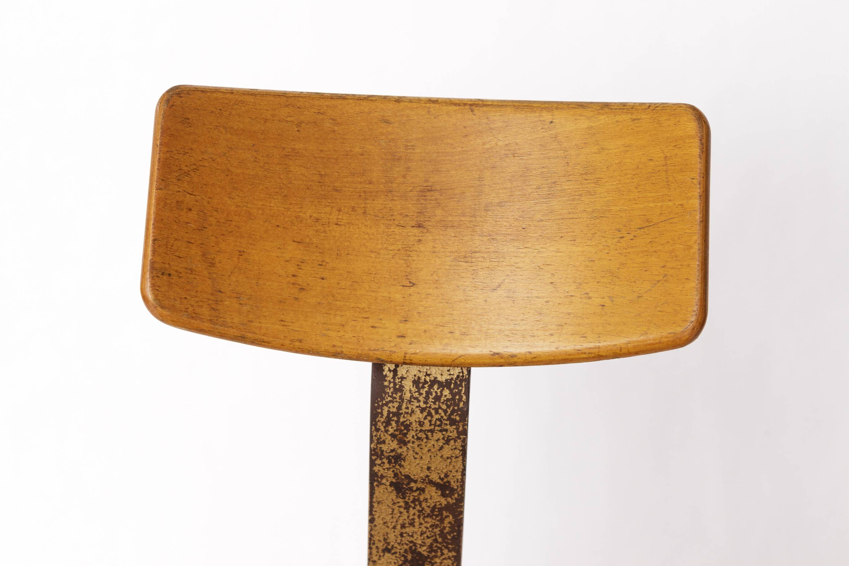 Chaise pivotante industrielle Ama Elastik – Design Bauhaus vintage des années 1950, bois