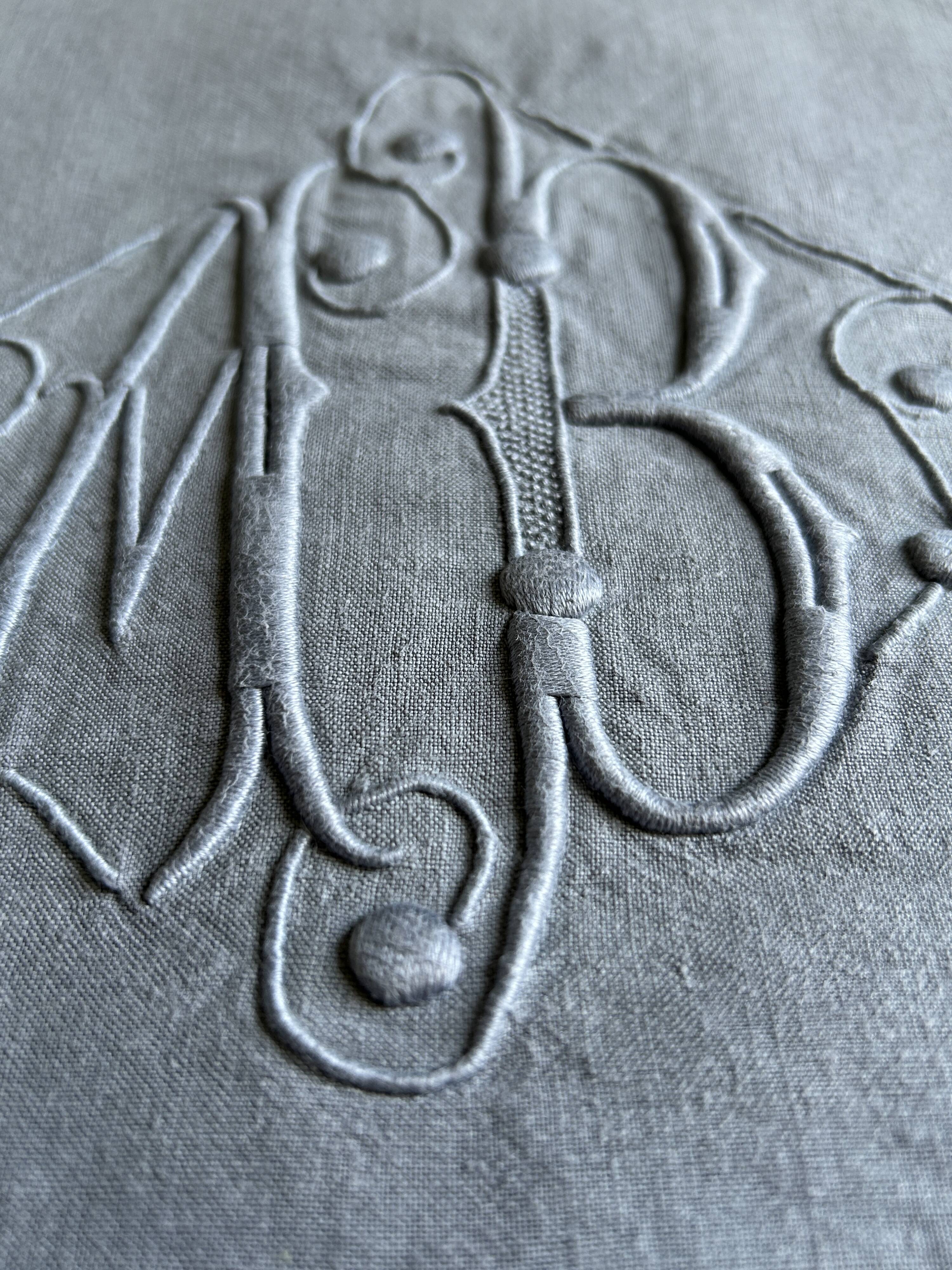 Antique Grey Linen Thread Sheet from the Roof of Paris