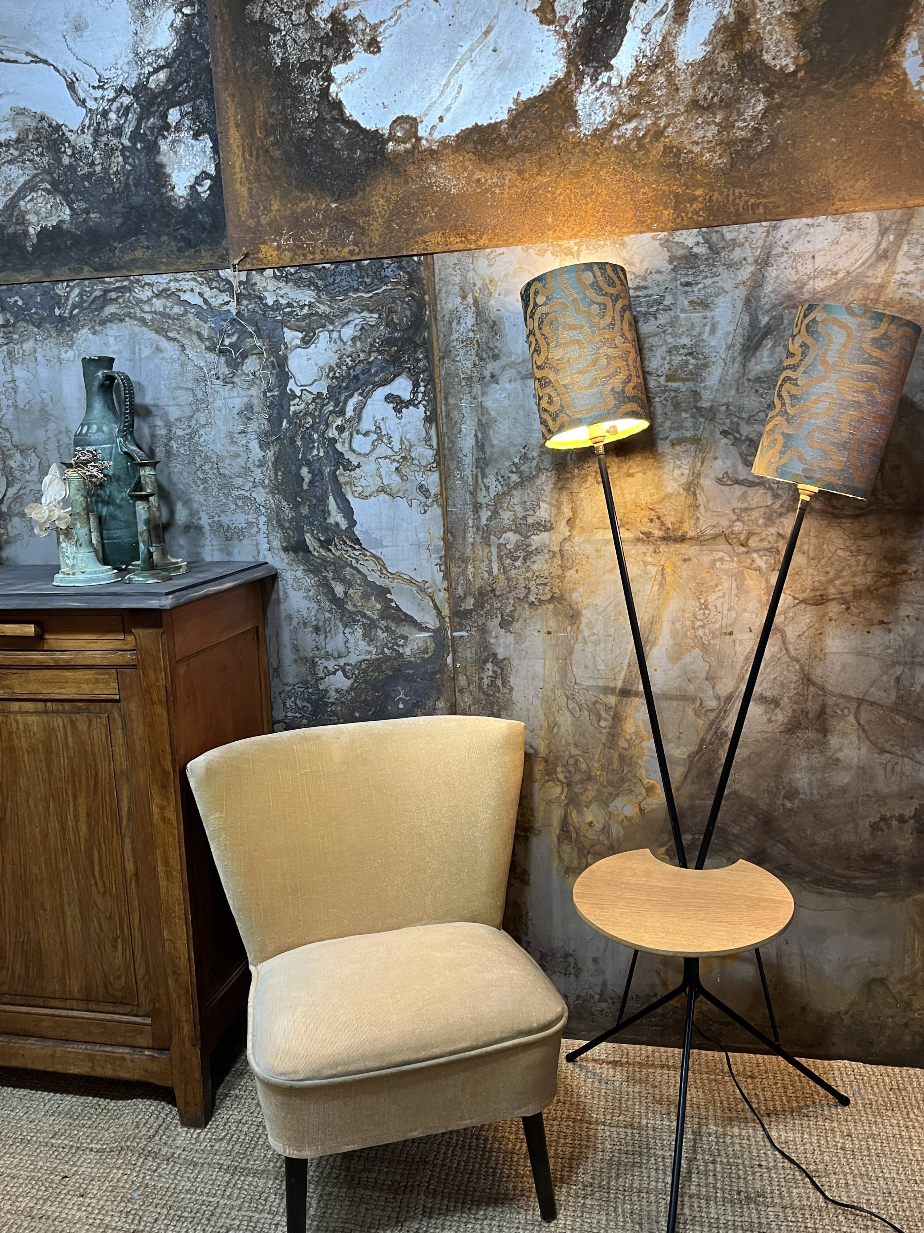 Double foot lamp compass and harness