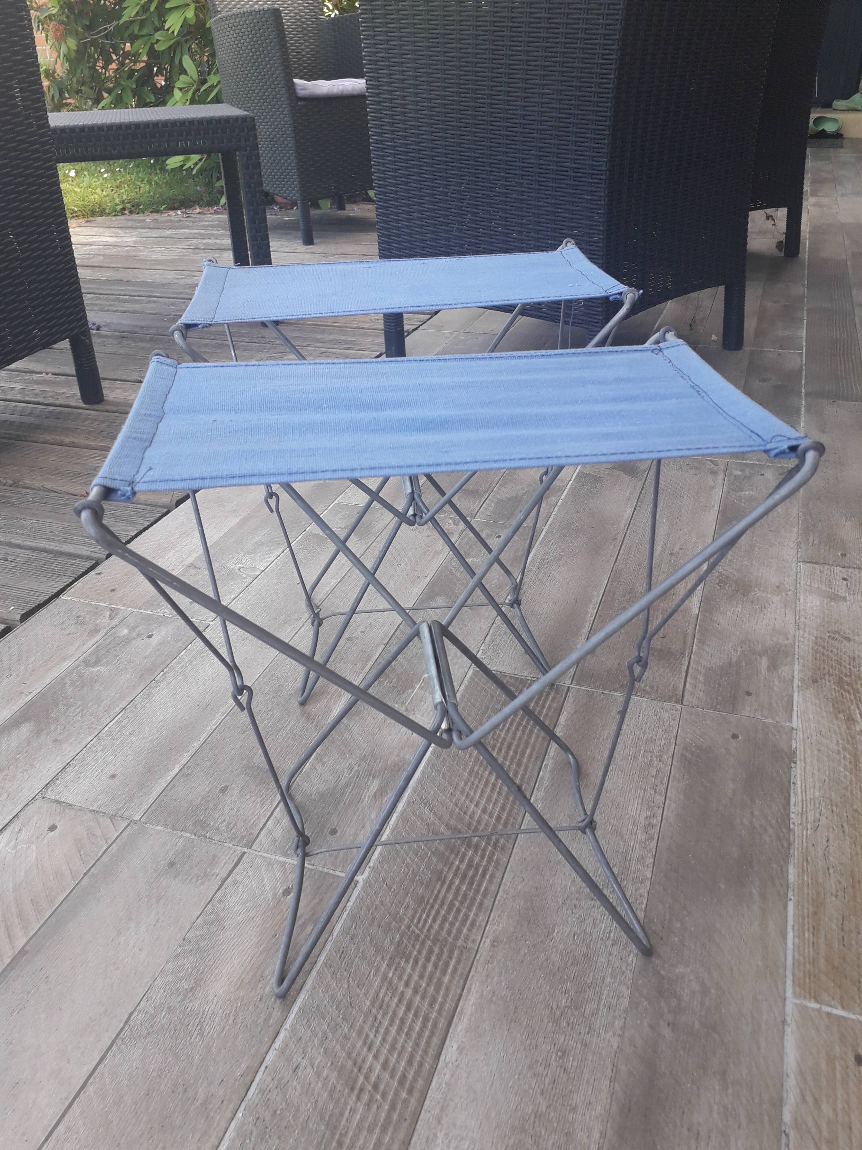 Tabouret pliant pêche ou camping. Années 60