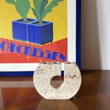 Enzo Mari, brutalist travertine candle holder, Fratelli Mannelli Italy 1970