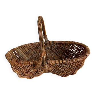 Vintage wooden oval basket