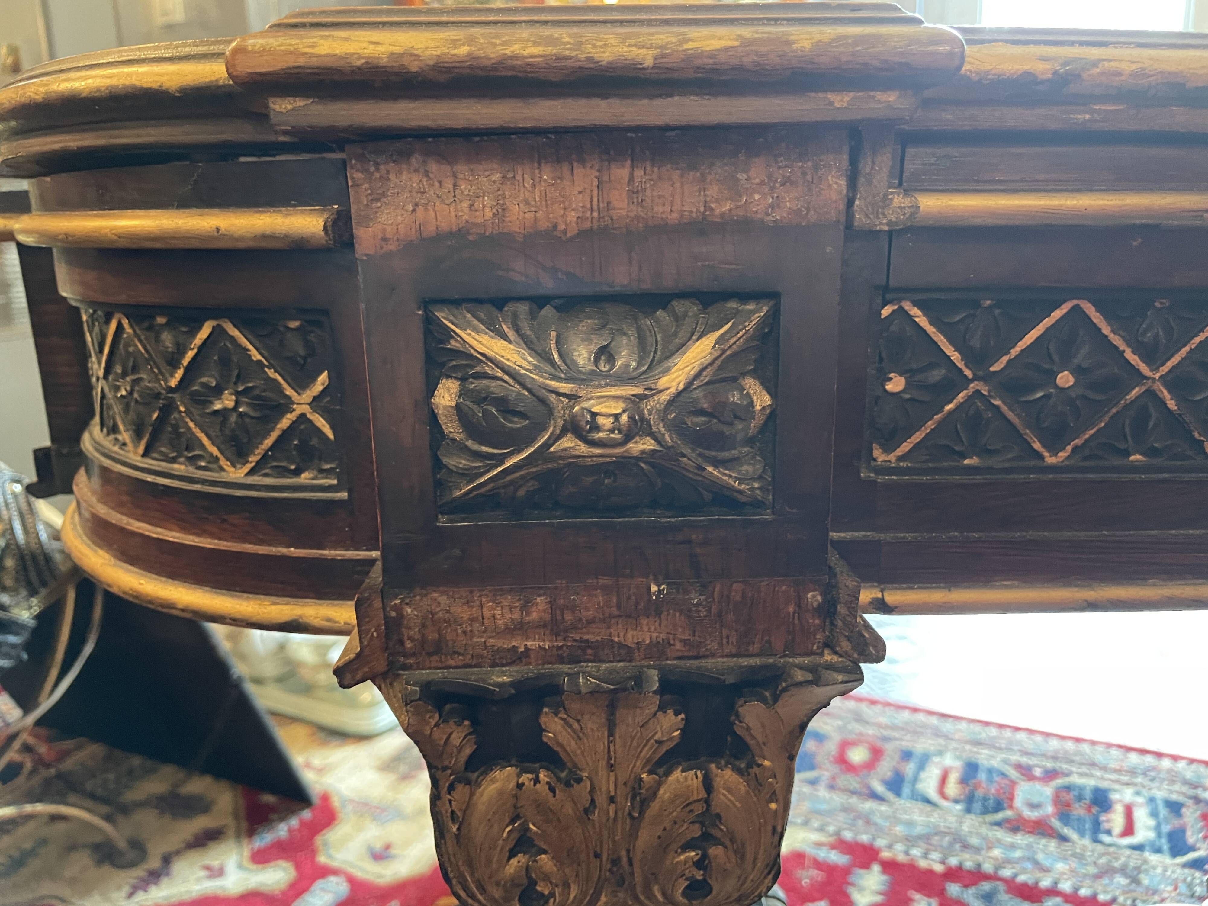 Middle table, to write in blackened and gilded wood, Napoleon III period