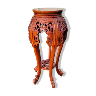 Sellette guéridon décor asiatique vintage table d'appoint