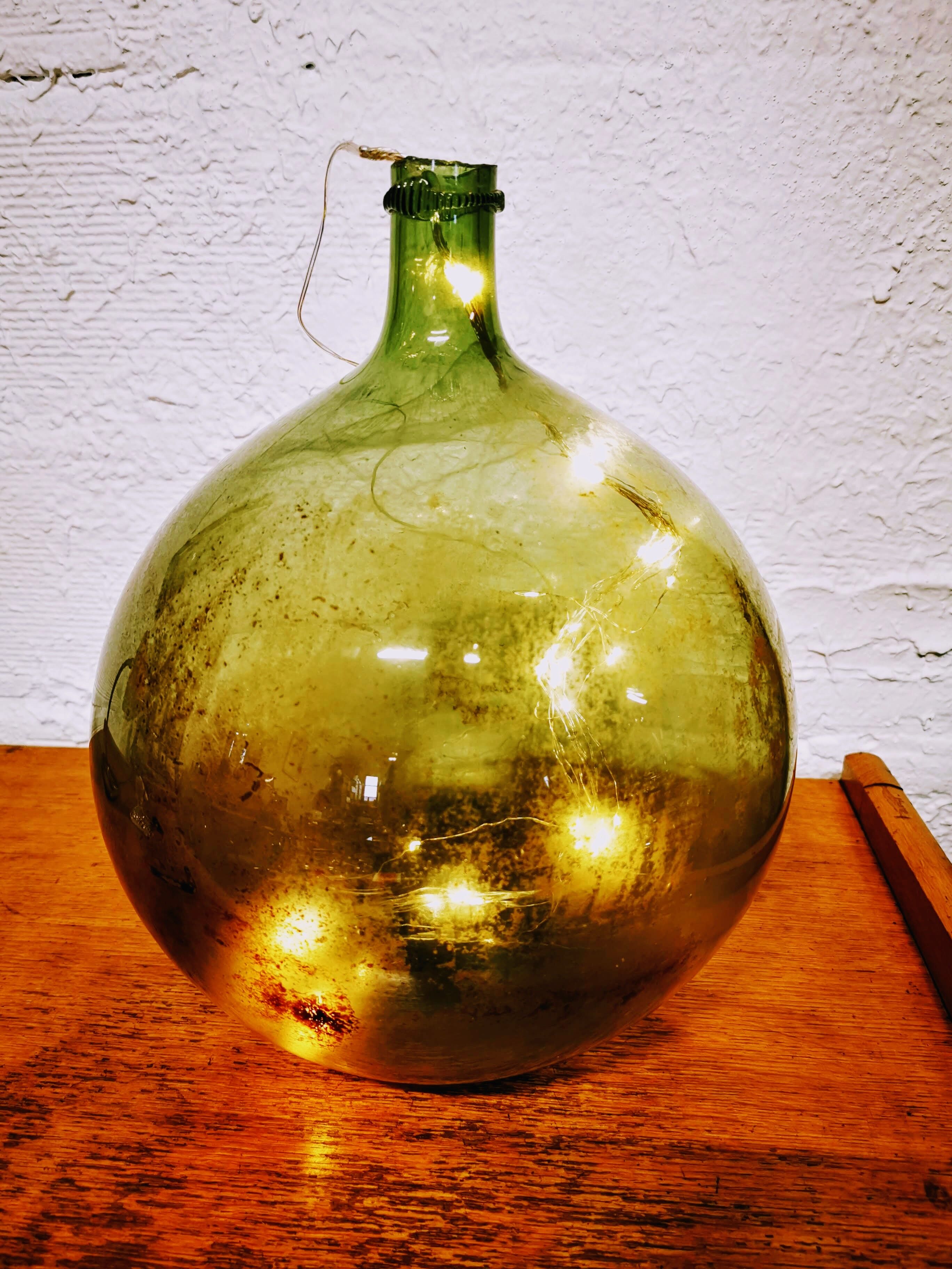 Dame jeanne ronde en verre soufflé 10 litres