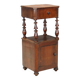 Antique Louis-Philippe bedside table in walnut, Italy, 19th century.