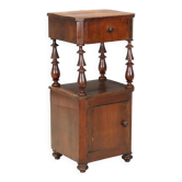 Table de chevet ancienne Louis-Philippe en noyer, Italie, XIXe siècle