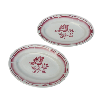 2 raviers badonviller art deco red flowers