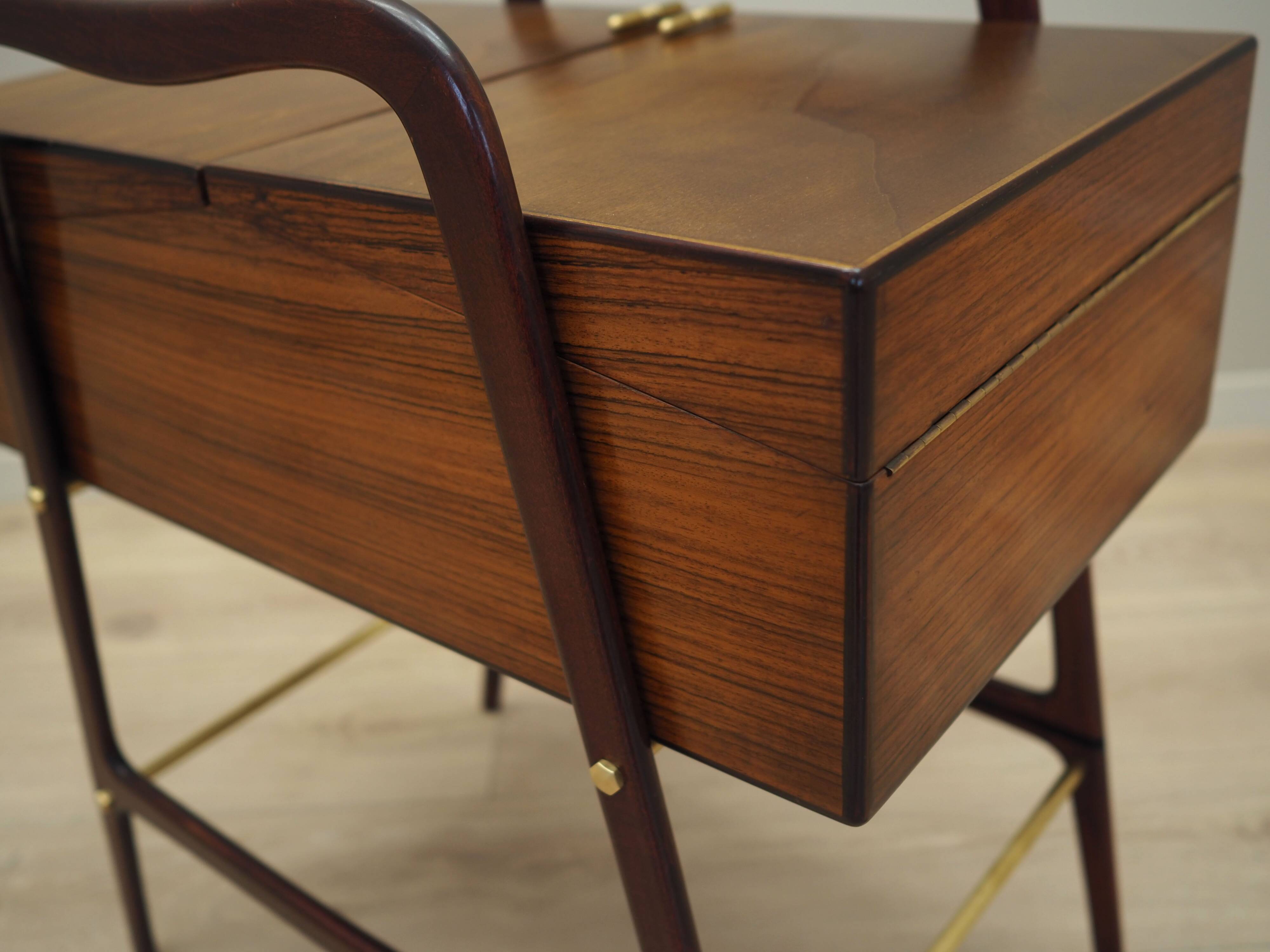 Walnut sewing table, Italian design, 1970s, production: Italy