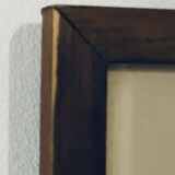 Abstract composition - gouache, signed R. Rault, vintage wooden frame