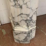 Louis XVI style fireplace in white marble veined carrara XIXth century