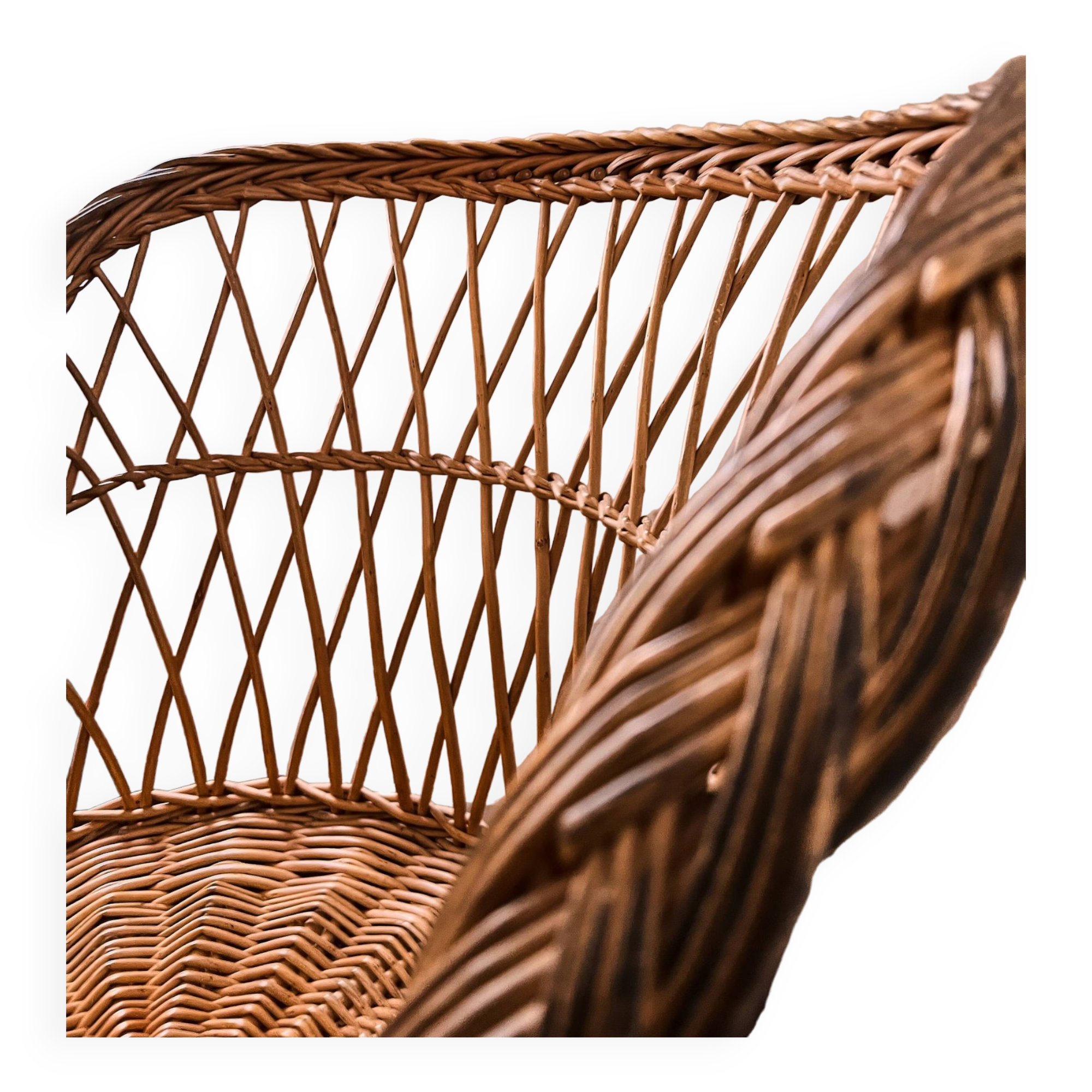 Old Emmanuelle Style Rattan Armchair Late 19th Century