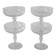 set of 4 very large champagne glasses in engraved crystal 1950 12 x 11 cm