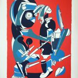 Surrealist composition. Lithograph by Vic GENTILS 1919-1997.